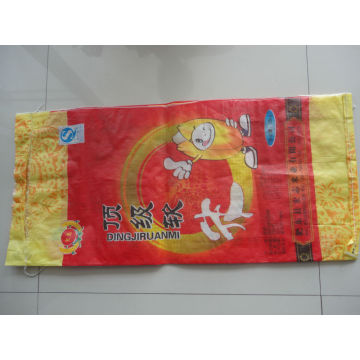 Bopp film 25kg pp rice bag for sale with M fold